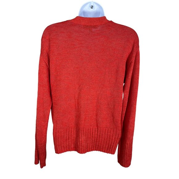 Banana Republic Ramie Rayon Cardigan Sweater Button-Front V-Neck Dune Red Size S - Picture 4 of 9